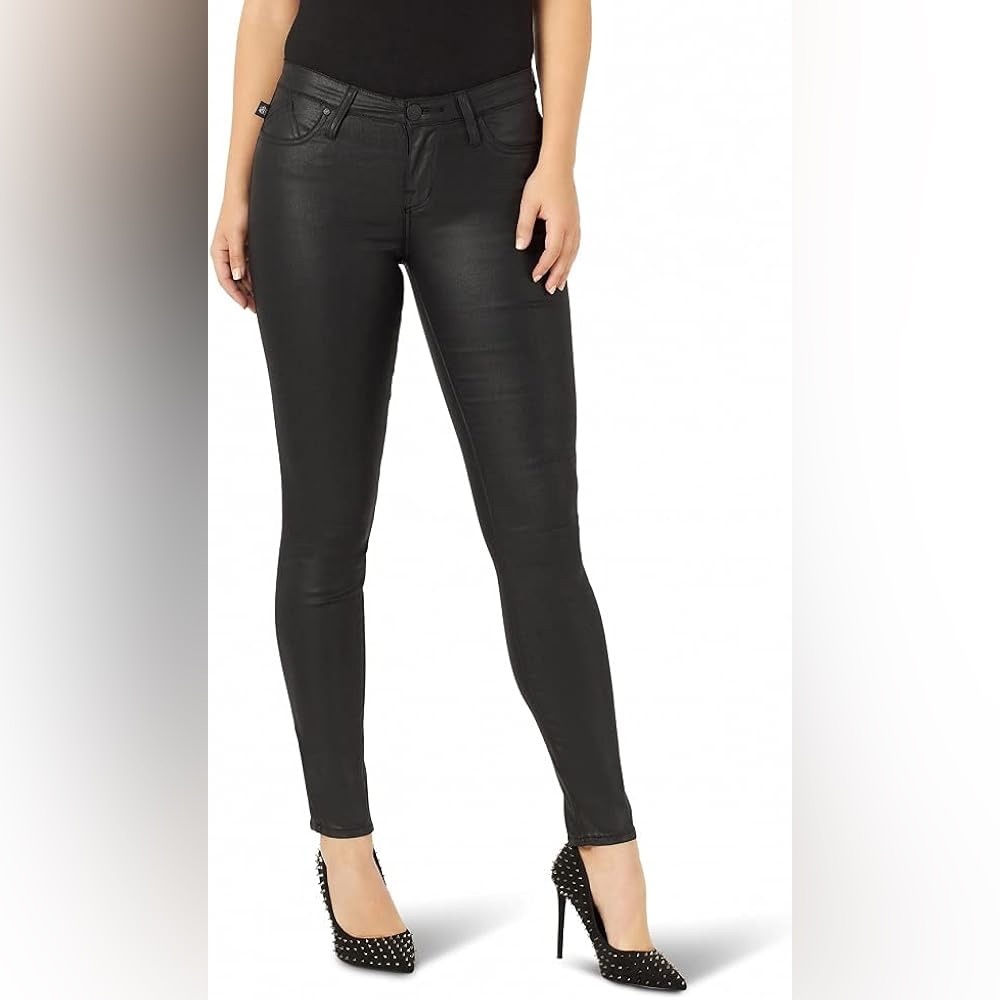Rock & Republic Jeans Womens Black metallic KASHMIERE Skinny Pants Sz 6